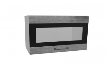 Лофт ПГСФ 600 шкаф верхний горизонтальный со стеклом и фотопечатью (Дуб цикорий/корпус Серый) в Зелёном Бору - zelyonyj-bor.mebel54.com | фото