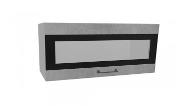 Лофт ПГСФ 800 шкаф верхний горизонтальный со стеклом и фотопечатью (Бетон светлый/корпус Серый) в Зелёном Бору - zelyonyj-bor.mebel54.com | фото