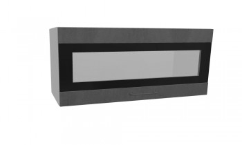 Лофт ПГСФ 800 шкаф верхний горизонтальный со стеклом и фотопечатью (Бетон темный/корпус Серый) в Зелёном Бору - zelyonyj-bor.mebel54.com | фото