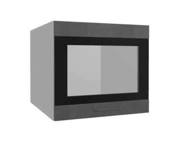 Лофт ВПГСФ 500 шкаф верхний горизонтальный со стеклом высокий с фотопечатью (Бетон темный/корпус Серый) в Зелёном Бору - zelyonyj-bor.mebel54.com | фото