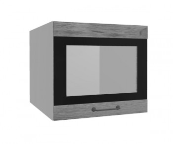 Лофт ВПГСФ 500 шкаф верхний горизонтальный со стеклом высокий с фотопечатью (Дуб цикорий/корпус Серый) в Зелёном Бору - zelyonyj-bor.mebel54.com | фото