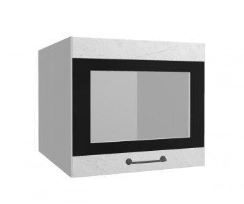 Лофт ВПГСФ 500 шкаф верхний горизонтальный со стеклом высокий с фотопечатью (Штукатурка белая/корпус Серый) в Зелёном Бору - zelyonyj-bor.mebel54.com | фото