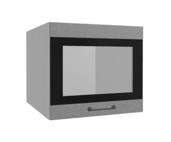 Лофт ВПГСФ 500 шкаф верхний горизонтальный со стеклом высокий с фотопечатью (Штукатурка серая/корпус Серый) в Зелёном Бору - zelyonyj-bor.mebel54.com | фото