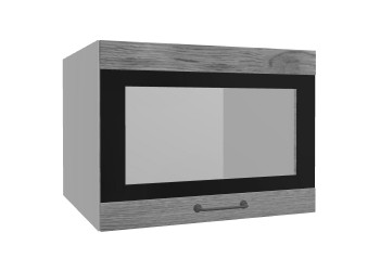 Лофт ВПГСФ 600 шкаф верхний горизонтальный со стеклом высокий с фотопечатью (Дуб цикорий/корпус Серый) в Зелёном Бору - zelyonyj-bor.mebel54.com | фото