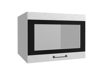 Лофт ВПГСФ 600 шкаф верхний горизонтальный со стеклом высокий с фотопечатью (Штукатурка белая/корпус Серый) в Зелёном Бору - zelyonyj-bor.mebel54.com | фото