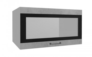 Лофт ВПГСФ 800 шкаф верхний горизонтальный со стеклом высокий с фотопечатью (Бетон светлый/корпус Серый) в Зелёном Бору - zelyonyj-bor.mebel54.com | фото