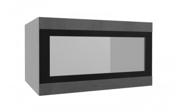 Лофт ВПГСФ 800 шкаф верхний горизонтальный со стеклом высокий с фотопечатью (Бетон темный/корпус Серый) в Зелёном Бору - zelyonyj-bor.mebel54.com | фото