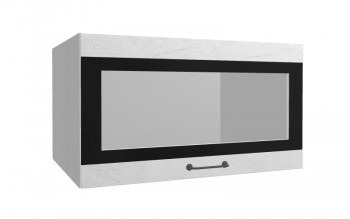 Лофт ВПГСФ 800 шкаф верхний горизонтальный со стеклом высокий с фотопечатью (Штукатурка белая/корпус Серый) в Зелёном Бору - zelyonyj-bor.mebel54.com | фото
