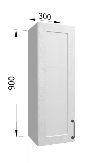 Лофт ВПС 300 шкаф верхний со стеклом высокий (Штукатурка белая/корпус Серый) в Зелёном Бору - zelyonyj-bor.mebel54.com | фото