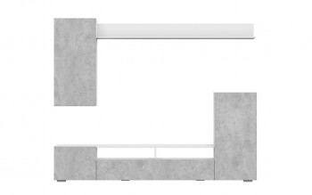 Мебель для гостиной МГС 4 (Белый/Цемент светлый) в Зелёном Бору - zelyonyj-bor.mebel54.com | фото