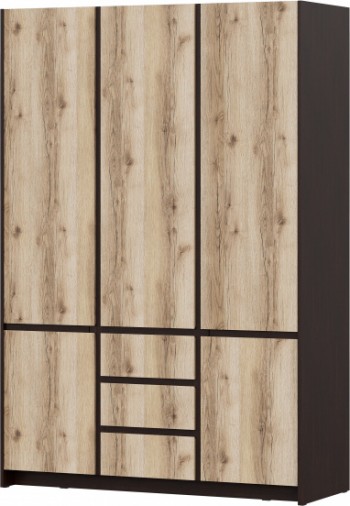 Модульная система "Прага" Шкаф для одежды трехстворчатый Дуб Венге/Дуб Делано в Зелёном Бору - zelyonyj-bor.mebel54.com | фото