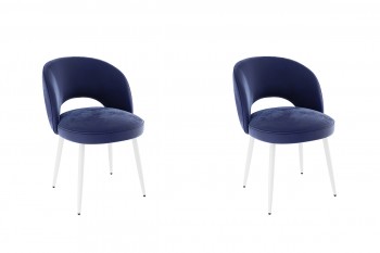 Набор стульев Моли 2 шт (синий велюр/белый) в Зелёном Бору - zelyonyj-bor.mebel54.com | фото