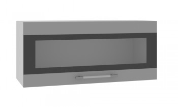 Норд ШВГС 800 Шкаф верхний горизонтальный со стеклом (Софт черный/корпус Белый) в Зелёном Бору - zelyonyj-bor.mebel54.com | фото