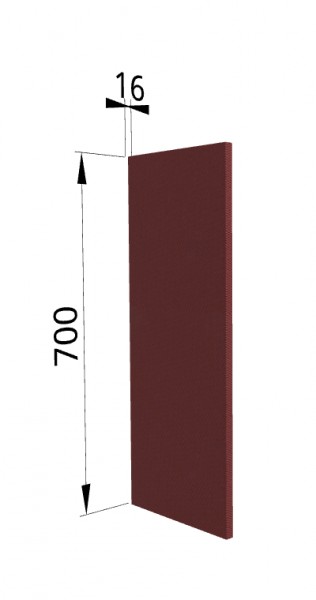 Панель торцевая П Квадро (для шкафа верхнего) Красная кожа в Зелёном Бору - zelyonyj-bor.mebel54.com | фото