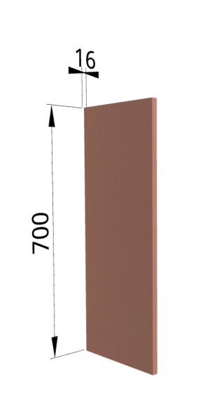 Панель торцевая П Квадро (для шкафа верхнего) Персик софт в Зелёном Бору - zelyonyj-bor.mebel54.com | фото
