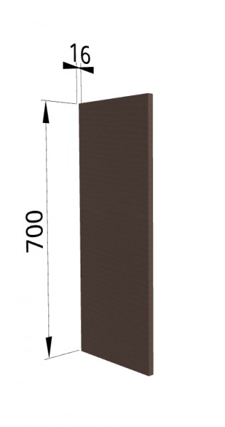 Панель торцевая П Квадро (для шкафа верхнего) Шоколад кожа в Зелёном Бору - zelyonyj-bor.mebel54.com | фото