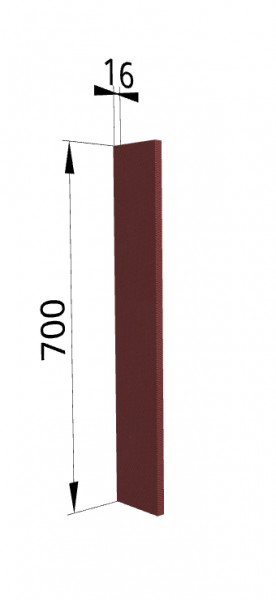 Панель торцевая ПТ 400 Квадро (для шкафа торцевого верхнего) Красная кожа в Зелёном Бору - zelyonyj-bor.mebel54.com | фото