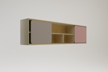 Полка между шкафами 1660 Грэйси (Розовый/Серый/корпус Клен) в Зелёном Бору - zelyonyj-bor.mebel54.com | фото