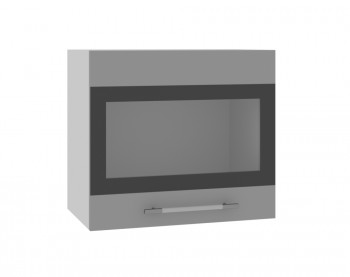 Ройс ВПГСФ 500 Шкаф верхний горизонтальный со стеклом с фотопечатью высокий (Черника софт/корпус Серый) в Зелёном Бору - zelyonyj-bor.mebel54.com | фото