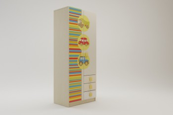 Шкаф 2-х створчатый с ящиками Клаксон (Бежевый/корпус Клен) в Зелёном Бору - zelyonyj-bor.mebel54.com | фото
