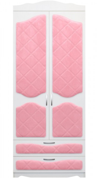 Шкаф 2-х створчатый с ящиками серии Иллюзия 36 Светло-розовый в Зелёном Бору - zelyonyj-bor.mebel54.com | фото