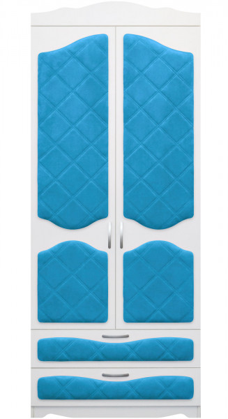 Шкаф 2-х створчатый с ящиками серии Иллюзия 84 Ярко-голубой в Зелёном Бору - zelyonyj-bor.mebel54.com | фото