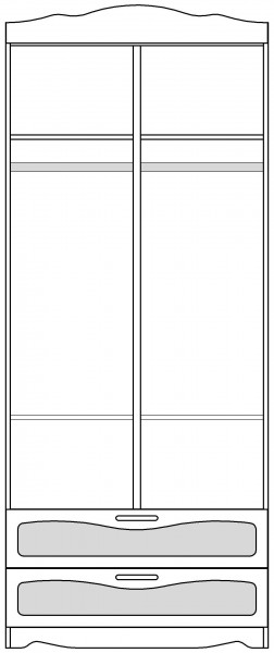 Шкаф 2-х створчатый с ящиками серии Иллюзия 99 Серый в Зелёном Бору - zelyonyj-bor.mebel54.com | фото