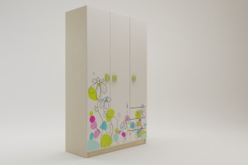 Шкаф 3-х створчатый с ящиками Флёр (Белый/корпус Клен) в Зелёном Бору - zelyonyj-bor.mebel54.com | фото