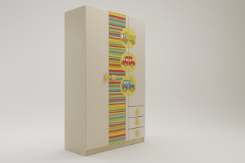 Шкаф 3-х створчатый с ящиками Клаксон (Бежевый/корпус Клен) в Зелёном Бору - zelyonyj-bor.mebel54.com | фото