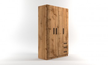 Шкаф 3-х створчатый с ящиками Шервуд (Дуб Вотан) в Зелёном Бору - zelyonyj-bor.mebel54.com | фото