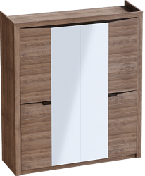 Шкаф четырехдверный Соренто с комплектом полок (3 шт)Дуб стирлинг/Кофе структурный матовый в Зелёном Бору - zelyonyj-bor.mebel54.com | фото
