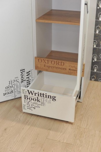 Шкаф для белья «Оксфорд» (Ривьера/Белый с рисунком) в Зелёном Бору - zelyonyj-bor.mebel54.com | фото