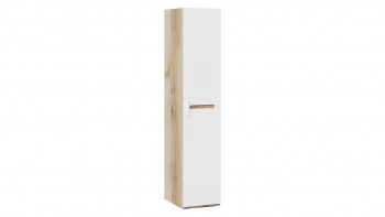 Шкаф для белья с 1-ой дверью «Фьюжн» Дуб Делано/Белый глянец в Зелёном Бору - zelyonyj-bor.mebel54.com | фото