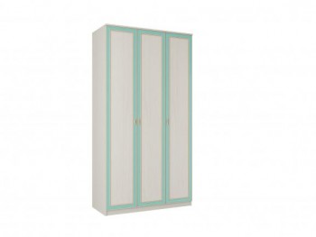 Шкаф для одежды 3-х дверный "Миндаль" (вудлайн кремовый/аруша венге с кожей мята) в Зелёном Бору - zelyonyj-bor.mebel54.com | фото
