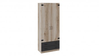 Шкаф для одежды комбинированный «Окланд» (Фон Черный/Дуб Делано) в Зелёном Бору - zelyonyj-bor.mebel54.com | фото