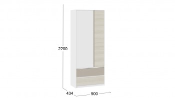 Шкаф для одежды комбинированный «Сканди» Дуб Гарден/Белый/Глиняный серый в Зелёном Бору - zelyonyj-bor.mebel54.com | фото