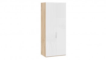 Шкаф для одежды с 2 глухими дверями «Эмбер» Яблоня Беллуно/Белый глянец в Зелёном Бору - zelyonyj-bor.mebel54.com | фото