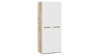 Шкаф для одежды с 2-мя дверями «Фьюжн» Дуб Делано/Белый глянец в Зелёном Бору - zelyonyj-bor.mebel54.com | фото