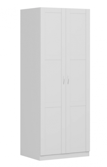 Шкаф двухдверный Пегас сборный белый в Зелёном Бору - zelyonyj-bor.mebel54.com | фото