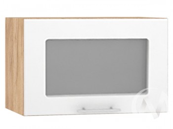 Шкаф со стеклом Валерия-М ШВГС-500 (Белый глянец/Дуб Крафт Золотой/верхний/горизонтальный) в Зелёном Бору - zelyonyj-bor.mebel54.com | фото