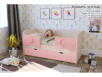 Соня Кровать детская 2 ящика 1.6 Розовый глянец в Зелёном Бору - zelyonyj-bor.mebel54.com | фото
