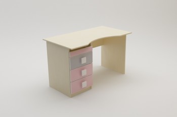 Стол (столешница с выемкой) Грэйси (Розовый/Серый/корпус Клен) в Зелёном Бору - zelyonyj-bor.mebel54.com | фото