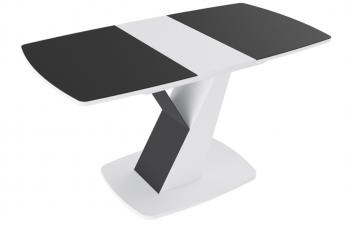Стол обеденный «Гарда» Тип 1 (Белый/Стекло матовое черный графит) в Зелёном Бору - zelyonyj-bor.mebel54.com | фото