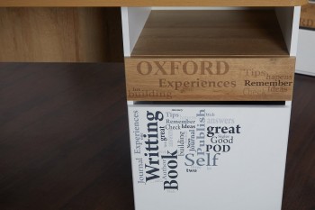 Стол с ящиками «Оксфорд» (Ривьера/Белый с рисунком) в Зелёном Бору - zelyonyj-bor.mebel54.com | фото