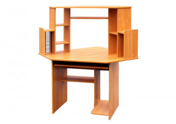 Угловой компьютерный стол (Вишня Оксфорд) в Зелёном Бору - zelyonyj-bor.mebel54.com | фото