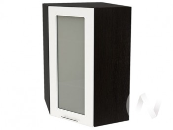 Угловой шкаф со стеклом Валерия-М ШВУС-599 (Белый глянец/Венге/верхний/высокий) в Зелёном Бору - zelyonyj-bor.mebel54.com | фото