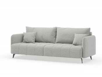Валериан диван трёхместный прямой Светло-серый, ткань RICO FLEX 108 в Зелёном Бору - zelyonyj-bor.mebel54.com | фото